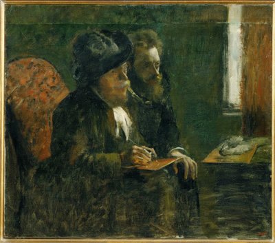Double Portrait of Marcellin Desboutin and Ludovic Lepic by Edgar Degas